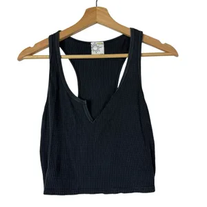 Aerie Offline Charcoal Gray Wow Waffle‎ Cropped Tank Top M thumbnail 2
