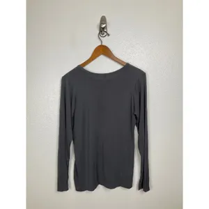 Spanx‎ Womens Long Sleeve Crew Neck Top Charcoal Gray Lenzing Modal Stretch S thumbnail 2