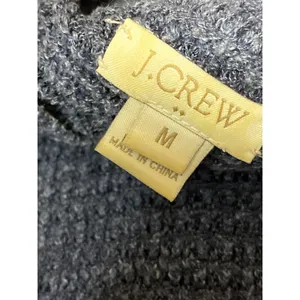 J.Crew Women's Navy Blue Linen Long Sleeve Knit Round Neck Sweater Top Size M thumbnail 5