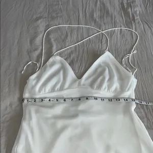 Zara White Ruffle Hem Dress‎ thumbnail 6