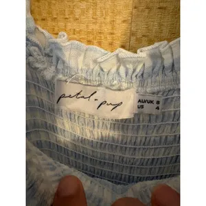 Petal & Pup Blue Gingham Smocked Ruffle Maxi Dress‎ Womens Size 4 US 8 AU thumbnail 5