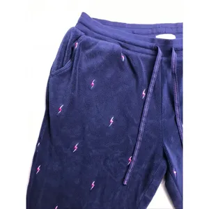 PJ Salvage Pajama Set Women Large Blue Lightning‎ Bolt Fleece Loungewear thumbnail 9