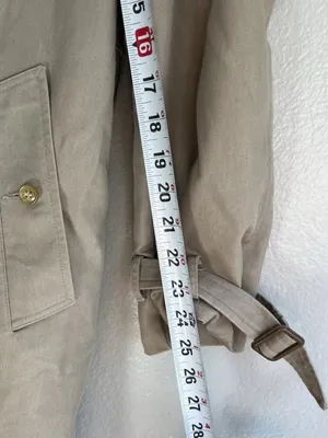 vintage Sears Fashions double button trench coat in beige 1970’s Women’s Sz L thumbnail 6