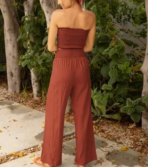 2 piece crop top pants set Orange Size M thumbnail 4