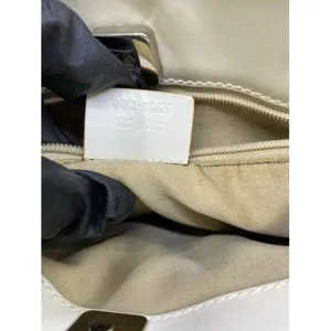 gucci vintage white jacquard fabric shoulder bag thumbnail 11