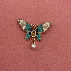 Cloisonné Butterfly Brooch Blue thumbnail 2