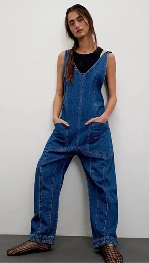 We The Free Women's Blue Denim Overalls thumbnail 1