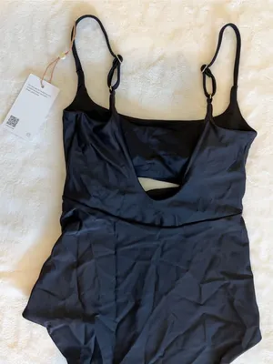 NWT Italian Cut Out One-Piece Swimsuit in Black - Size: Small thumbnail 5