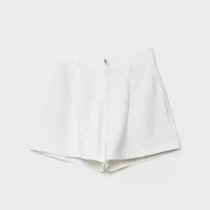 Stradivarius White High Waist Women's Shorts thumbnail 4