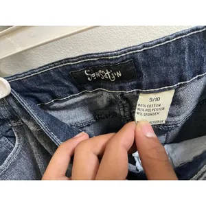 Y2k Sensation brand dark wash denim shorts Sz 9/10 thumbnail 3