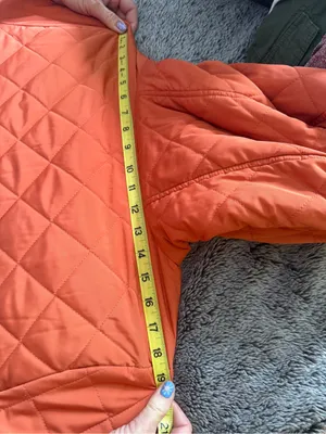 Universal Standard Reversible‎ Quilted Long Coat Brown Orange Hooded Parka Small thumbnail 11