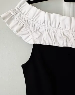 Anthropologie Maeve Off-The-Shoulder Hourglass Tuxedo Top, Size S thumbnail 8