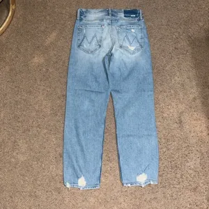 Mother Superior Tomcat Distressed High Rise Jeans The‎ Confession Light Blue 28 thumbnail 8