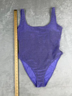 Aerie Lurex Crinkle Babewatch One Piece Swimsuit Purple Size XL thumbnail 2