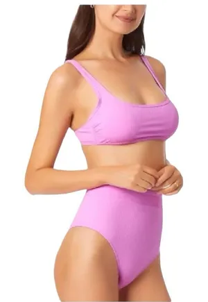 California Waves Pink High Waist Swimsuit Size Large Nwt. thumbnail 1