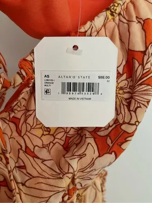 NEW Altar’d State Orange Floral Maxi Dress Size Medium NWT thumbnail 6