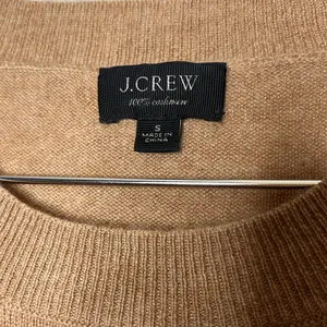 J. Crew 100% Cashmere Crewneck Sweater Heather Camel Tan 3/4 Sleeve Size S thumbnail 4