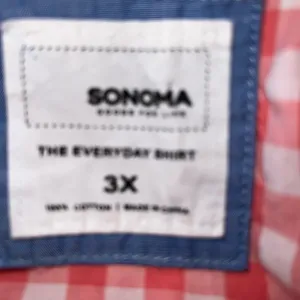 Sonoma red and white plaid button up shirt thumbnail 6
