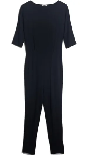 Amanda Uprichard Jumpsuit Womens Medium Wide Leg Black Short Sleeve EUC* thumbnail 1