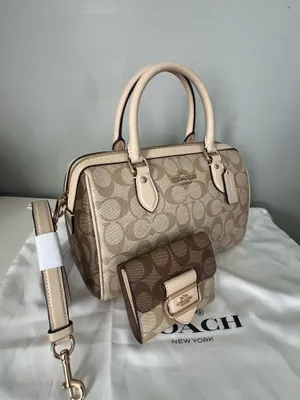 Coach Rowan Satchel In Colorblocked And Matching Wallet thumbnail 4