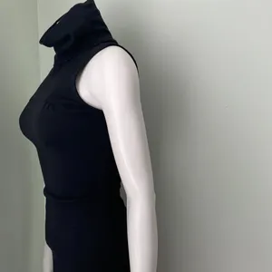 Diane Von Furstenberg Form Fitting Ruched Midi Little Black Dress size 4 thumbnail 3