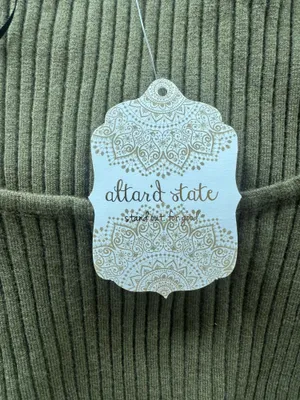 Altar'd State Olive Green Top  thumbnail 3