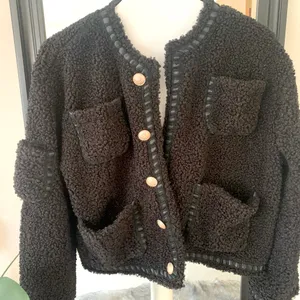 Black Teddy Long Sleeve Jacket Size M thumbnail 3