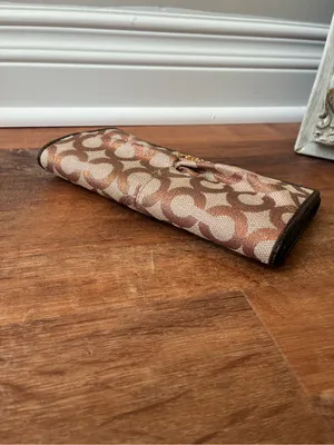 Coach Signature Jacquard Ruched Long Wallet, Glitter Monogram Print, Y2K thumbnail 9