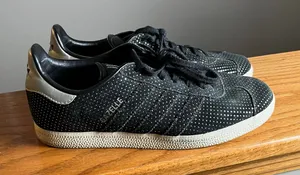 Adidas Originals Gazelle‎ Suede Polka Dots Black Silver Size 8 thumbnail 1