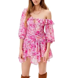 NWT For Love and Lemons Sofia Mini Dress Pink Floral Size XS thumbnail 15