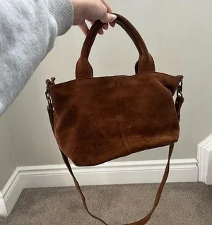 Urban Outfitters Purse Small Suede Leather Cross Body and Top Handles Zip Close thumbnail 1