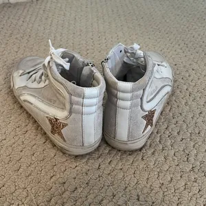 Golden Goose White Suede & Leather High-Top Sneakers with Gold Star thumbnail 5