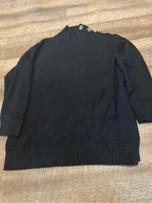 Anthropologie Black Margarita Tunic Sweater thumbnail 4