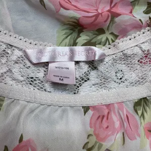 Y2K Victoria's Secret Pink Floral Rose Lace Babydoll Tank Sleepwear Medium 2002‎ thumbnail 6