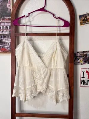 Abercrombie Babydoll Lace Trim Cami Tank Top thumbnail 6