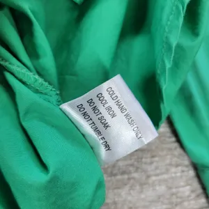 White Fox Short 2 Piece Set Womens S/M Green Button Up Oversized Top Pull On thumbnail 6