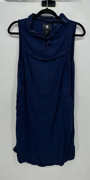 G-Star Raw Millery Mock Dress‎ Navy Blue Sleeveless Utility Shift Size S D20650 thumbnail 1