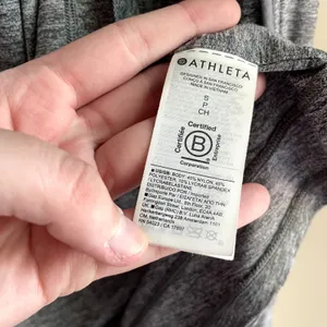 Athleta full zip heathered‎ gray sweater workout pockets women's S nylon hooded thumbnail 6