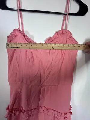 Trixxi Francesca’s Size S Blush Pink Tiered Ruffle Mini Dress thumbnail 6