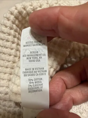 Offline by aerie Cream Waffle Knit Crew Sweater L thumbnail 7