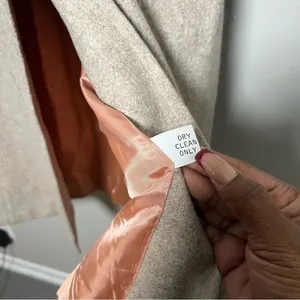 VTG 40s 50s Women Wool Coat Small Tan Longline‎ Hooded Scarf USA Made Lined thumbnail 3