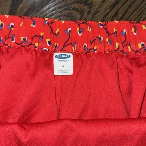 Old Navy Red floral Pleated Skater Mini Skirt size medium thumbnail 5