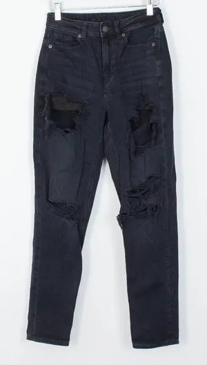 American Eagle High Rise‎ Distressed Mom Jeans Women's Size 00R thumbnail 1