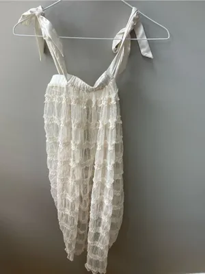 For Love & Lemons Cream Lace Tie-Strap Chemise thumbnail 6