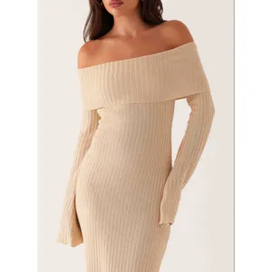 Peppermayo NWT‎ Jacqueline Knit Maxi Dress Beige XS-S Casual Neutral Bodycon thumbnail 3