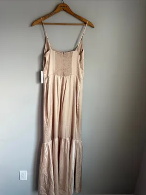 NEW Reformation Nasha Satin Maxi Dress Grand Cru Champagne Satin Cocktail 6 thumbnail 3