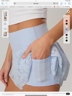 Aerie Lace Flowy Short in Eyelet Blue Size Small thumbnail 7