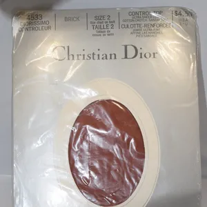 NIP Christian Dior Control Top Pantyhose, Brick, Size 2 thumbnail 1