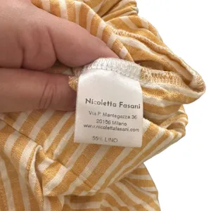 NICOLETTA FASANI Linen Blend Striped‎ Pant Yellow Large thumbnail 5