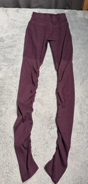 Alo yoga goddess Ribbed Leggings maroon burgundy small thumbnail 1